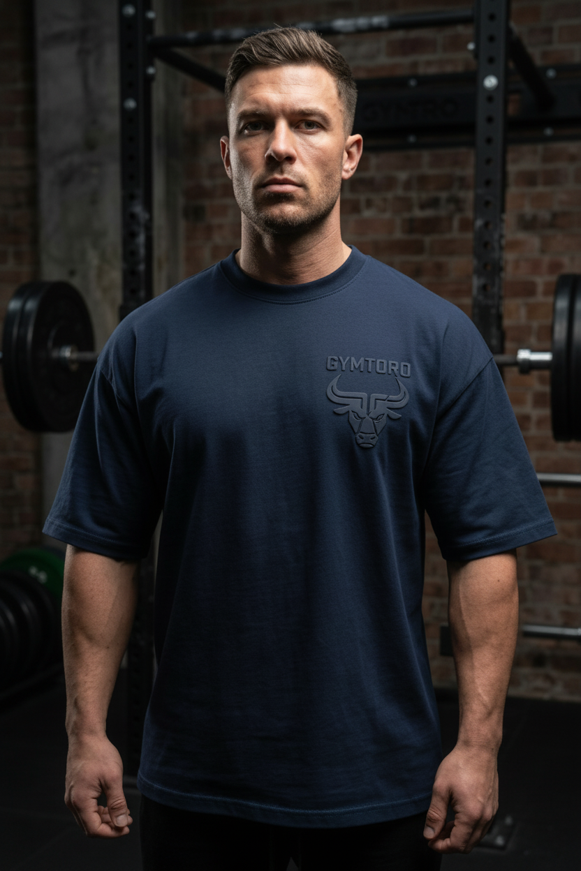 GymToro Heavyweight Box-Fit Tee – Navy