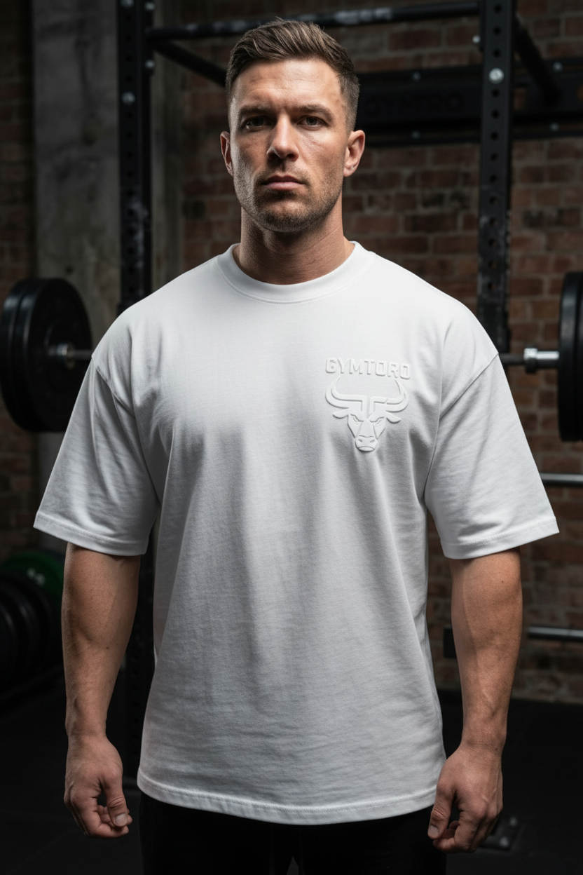 GymToro Heavyweight Box-Fit Tee – White